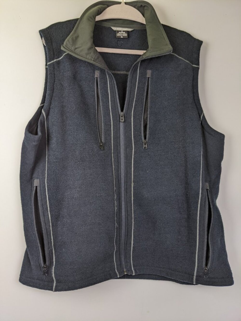 Kuhl Interceptr Vest Blue Gray Fleece Full Zip Mens Size XL